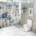 thumbnail image 7 of Chilfamy Blue and White Flowers Fabric Shower Curtain with Hooks, 100% Polyester Waterproof Bathroom Decor Set, Various Sizes Available 60x72, 7 of 7