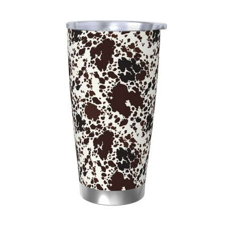 

Lukts Cow Skin for 20OZ Car Cup Stainless Steel Direct Drinking Straw Thermos Cup Suitable for Office Travel and Car-Without Straw