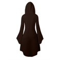 thumbnail image 5 of HNMKIU Halloween Clothes Women's Halloween Print Hooded Dress Long Sleeved Gown Brown,XXL, 5 of 8