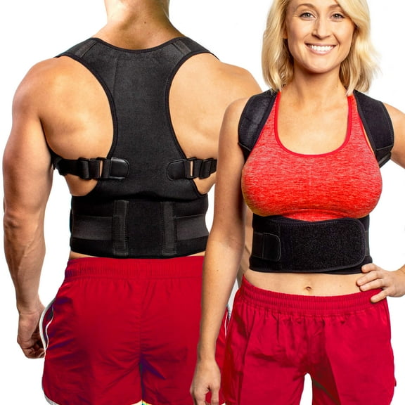 Flexguard Support Posture Corrector Full Back Support Belt Unisex Compression, Black