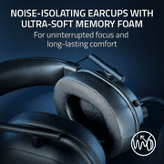 Razer BlackShark V2 HyperSpeed Wireless Gaming Headset - THX Spatial Audio - Bendable Mic - 50mm Drivers - 2.4GHz, Bluetooth or USB - 70 Hr Battery w/USB Type C Charging - White