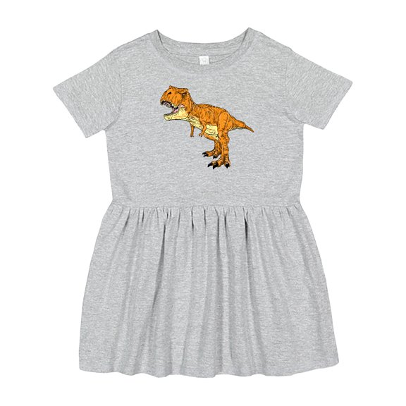 Inktastic Roaring T-rex Girls Toddler Dress