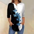 thumbnail image 2 of Tops for Women Trendy Winter Blouse Floral Find Womens Long Sleeve Lapel Half Zip Fit Active Womens Corduroy Tunic Shirt with Sheer Floral Tunic Tops Fitted Long Sleeve Women Blouse Extra Black M, 2 of 5