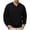 Black, variant on Men's V Neck Long Sleeve Loose Fit Sweatshirt, Solid Casual Pullover Layering Daily Top, Polyester Fabric
