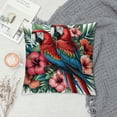 thumbnail image 2 of COMIO Throw Pillow Cover Floral Summer with Tropical Palm Leaves Parrot Hibiscus Decorative Pillowcase Cushion Case Double Sided Design Printed Square, 2 of 5