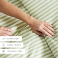 thumbnail image 6 of Noble Linens Sage Puffed Rugged Stripes 2-Piece Duvet Cover Set, Twin/TwinXL, 6 of 13