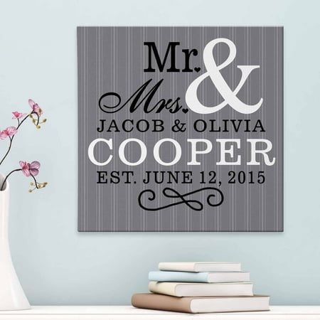 Personalized Mr and Mrs Canvas - Walmart.com