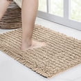 thumbnail image 1 of Walensee Large Bathroom Rug Non Slip Bath Mat (17x47 Inch Beige) Water Absorbent Super Soft Shaggy Chenille Machine Washable Dry Extra Thick Perfect Absorbant Best Plush Carpet for Shower Floor, 1 of 8