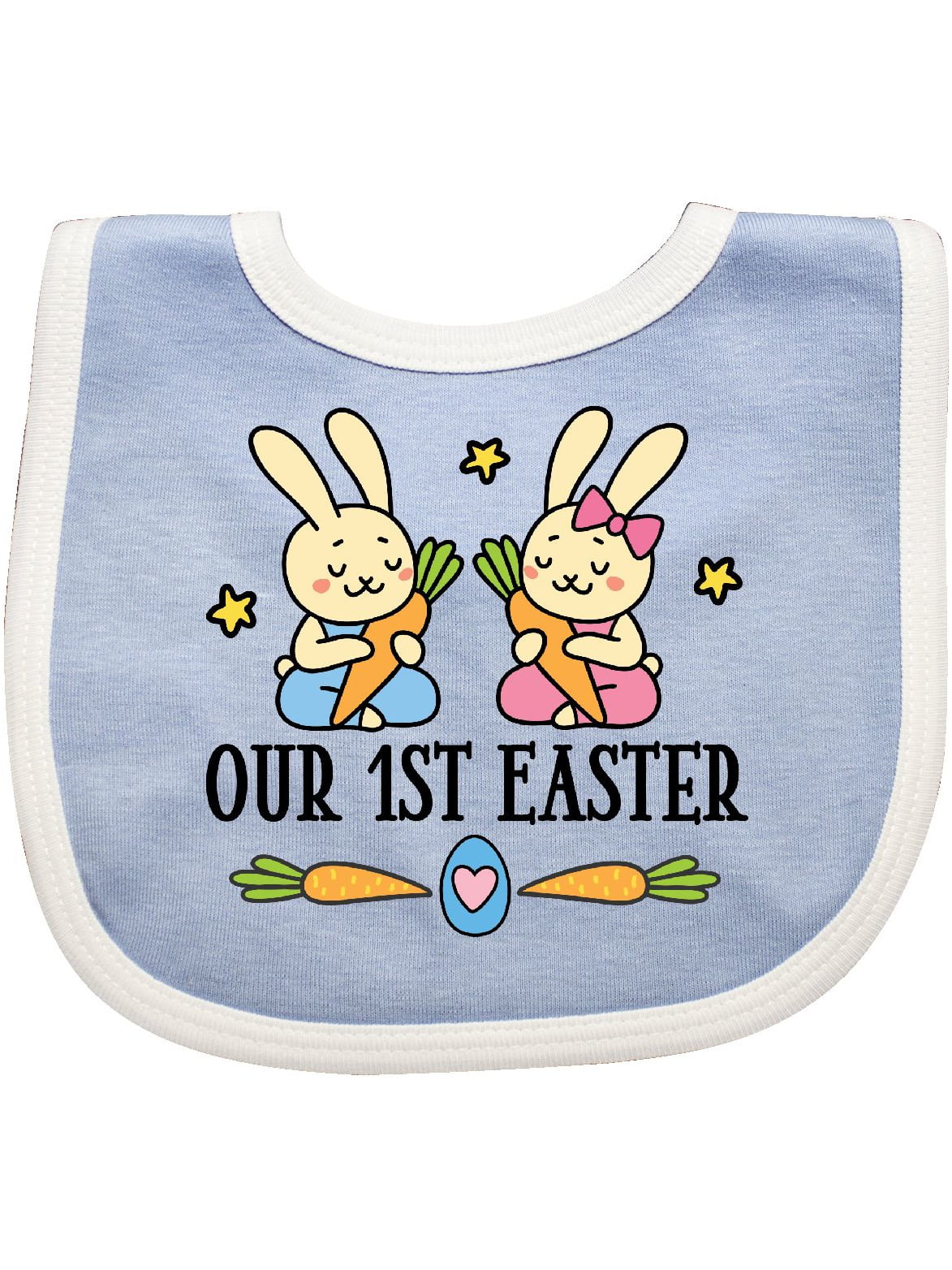 New  Baby Girl My First Easter Bib Bunny Chick Pink Just One You 
