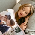 thumbnail image 4 of Custom Blanket with Photos Text Personalized Couples Gifts Photo Blankets Using My Own Photos Customized Picture Blankets for Kid Adults Mother Father Birthday Valentines Day Gifts Blankets, 4 of 5