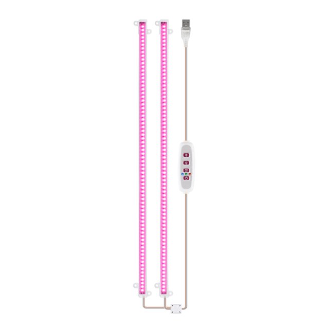 LED Crecimiento de las tiras de luz USB ABS Phytolamp 5 Modos de iluminación Linterna ajustable Luces de espectro completo para oficina invernadero interior Dos cabezas rosa Yuarrent HA011849-01B