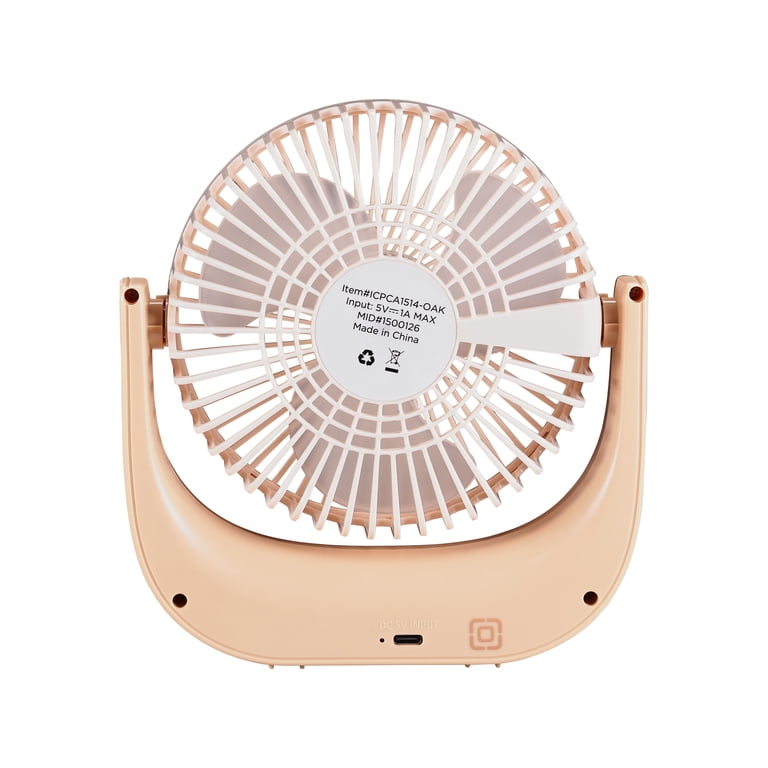 Incipio Rechargeable USB Desk Fan, 3 Speeds, Woodgrain photo 7