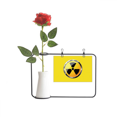 thumbnail image 1 of Logo Yellow Background Radioactive Substances Warning Artificial Rose Flower Hanging Vases Decoration Bottle, 1 of 3