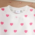 thumbnail image 5 of Toddler Girl Outfits Valentine's Day Heart Print Long Sleeve Sweater and Skirt Two Piece Set Fashion Trend Soft Outfit for Girls Pink 3 Years-4 Years, 5 of 7