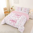 thumbnail image 2 of Erosebridal Teens Cute Love Heart Bowtie Queen Comforter Set 3pcs,Girls Kids Geometric Plaid Polka Dots Bedding Comforter Set,Pink Reversible,Breathable Home Decor, 2 of 6