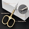 thumbnail image 3 of UBSWF-Cuticle Scissors Extra Fine Curved Blade, Super Slim Manicure Scissors for Cuticles Professional Small Scissors with Precise Pointed Tip Grooming Blades, Eyebrow, Eyelash, and Dry Skin - Gold, 3 of 4