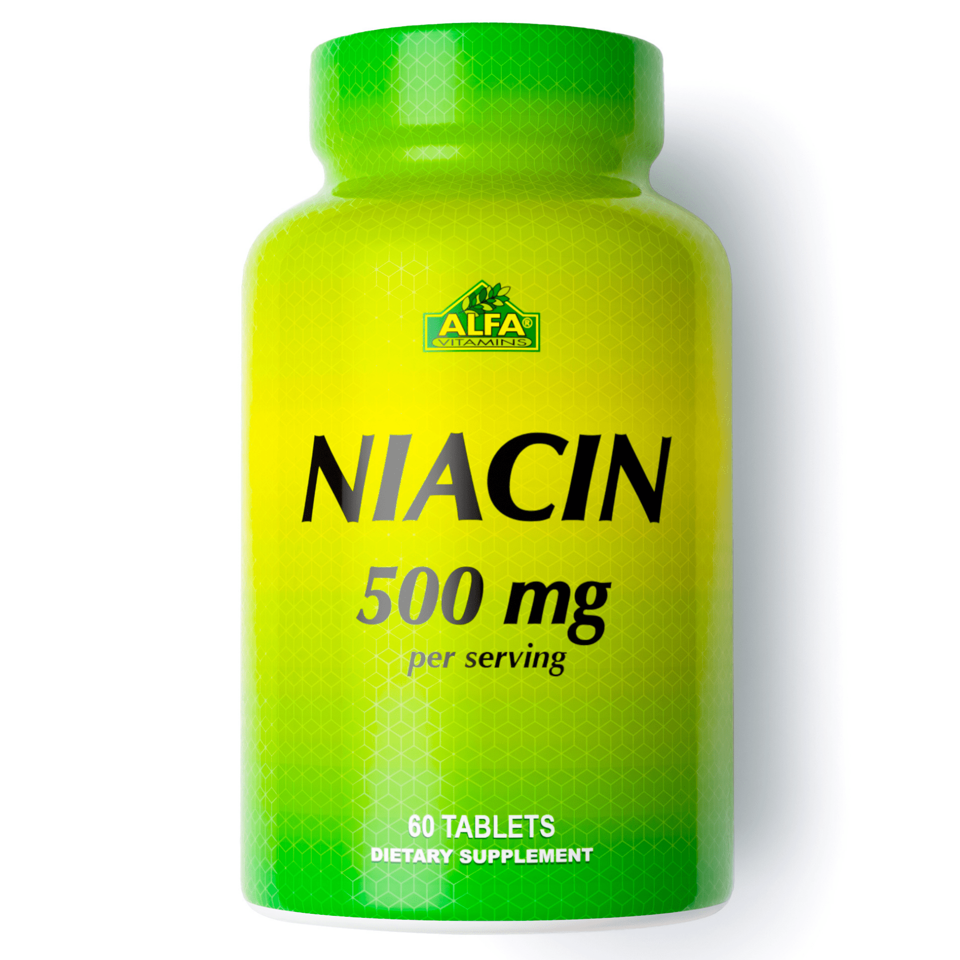 ALFA VITAMINS Niacin 40 mg 60 Tablets - Niacin Deficiency - Nutritional Supplement for Cardiovascular Health