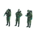 thumbnail image 2 of Colcolo 3x Standing Firefighter Figure Model Resin Character Doll School Project Model 2.8cm green, 2 of 8