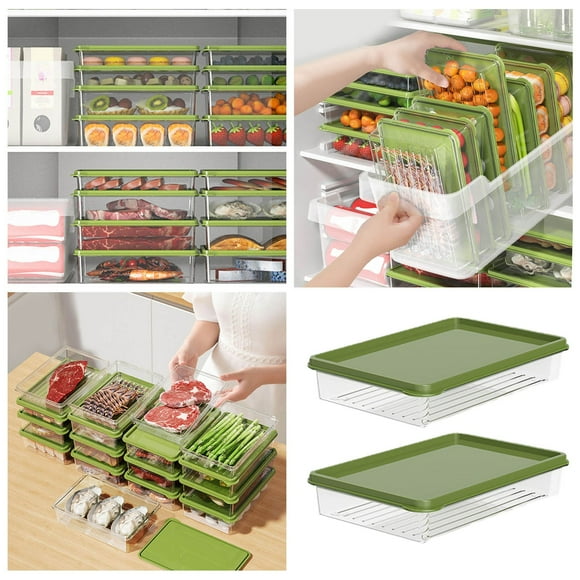 Refrigerator Storage Kitchen Can Be Superimposed Dumplings Snack Rack Leak Proof Soup Container Airtight Food Storage Container Mini Storage Containers Glass Containers with Lids for Food