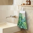 thumbnail image 3 of ZIATUBLE Palm Leaves Kitchen Hand Towels Soft Hanging Hand Dry Towels Fast Drying Hanging Dual-Purpose Hand Towel Easy to Clean Hand Towels for Bathroom with Loop Dish Cloths, 3 of 7