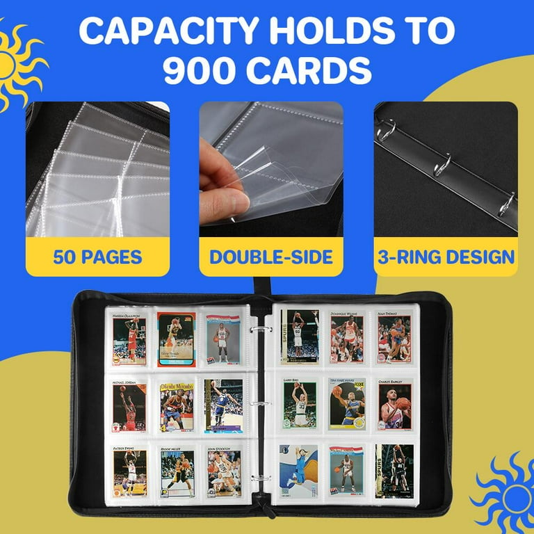 card collection binder sheets Amazon.com: Trading Card Protector Sheets 9 Pocket X 100 Plastic Pages Holds 900 Cards