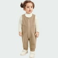 thumbnail image 2 of FAIWAD Toddler Boys Girls Jumpsuit Sleeveless Zipper Button Up Overall Footless Solid Color Outfits, 2 of 6
