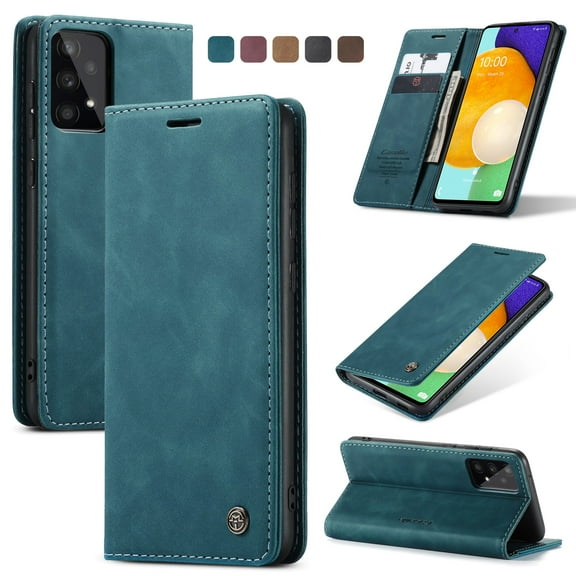 Dteck CaseMe for Samsung Galaxy A53 5G Wallet Case,Soft PU Leather Flip Case Magnetic Stand Flip Protective Cover Leather Case with ID & Credit Card Slots Holder Case for Galaxy A53 5G,Blue