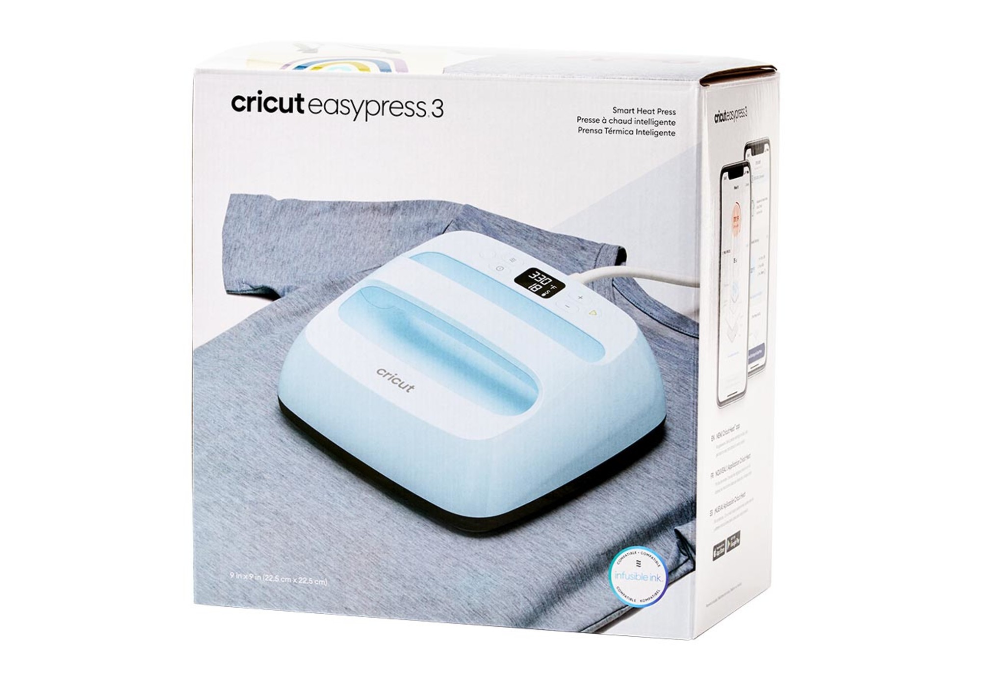 Cricut EasyPress 3 - 9 in x 9 in - Bluetooth-Enabled Handheld Heat Press - image 3 of 11