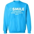 thumbnail image 2 of OXI Crewneck Sweatshirt - Smile It Make People, Basic Casual Sweatshirts for Men's and Women Fleece Sweatshirt Long Sleeve - Sapphire 3X-Large, 2 of 2