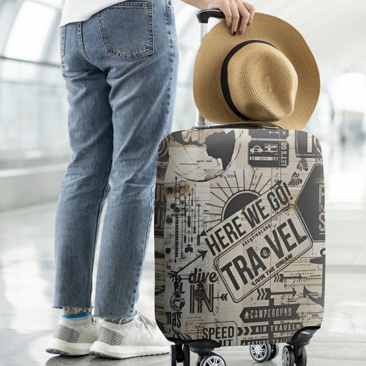 Farbiger Kofferbezug elastische Kofferhülle Reise Koffer Schutz Bezug Hülle