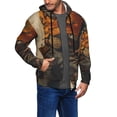 thumbnail image 2 of Vsdgher Vintage Style Elk Mens Hoodies Zip Hoodie, Hoodies for Men, Zip-up Hooded Sweatshirt-XX-Large, 2 of 5