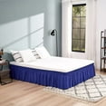 thumbnail image 2 of Wrap Around Bed Skirts 15" Drop, Fully Elastic Dust Ruffle, Soft and Luxury, Fade Resistant, Machine Washable Luxurious Fabric, Queen Size - Royal Blue Solid., 2 of 4