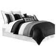 thumbnail image 7 of Loft 6-Piece Luxury Striped Comforter Set (Twin, Black/Gray/White), 7 of 7