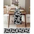 thumbnail image 4 of Table Runner 72 Inches Long for Kitchen Dining, Black and White Dresser Scarf Farmhouse, Dining Table Decorations for Wedding/Parties, Farmhouse Cow Black White 13 x 72 In, 4 of 9