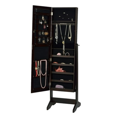 Viscologic Freestanding Mirrored Jewelry Cabinet Armoire Walmart