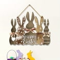 thumbnail image 4 of HuiXinOu Easter Bunny Wooden Tag Sign, Indoor Outdoor Hanging Decoration for Spring Home Door Wall Farmhouse Holiday Decor, 4 of 7