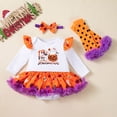 thumbnail image 2 of newwalpole My First Halloween Baby Girl Outfits Newborn 1st Halloween Dress Ruffle Romper Pumpkin Suspender Skirt 0-18 Months (White, 6-9 Months), 2 of 7