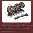 thumbnail image 4 of Ventilador para Auto Lobonbo Tres Cabezas 12V/24V Camión Potente y Silencioso, 4 of 8