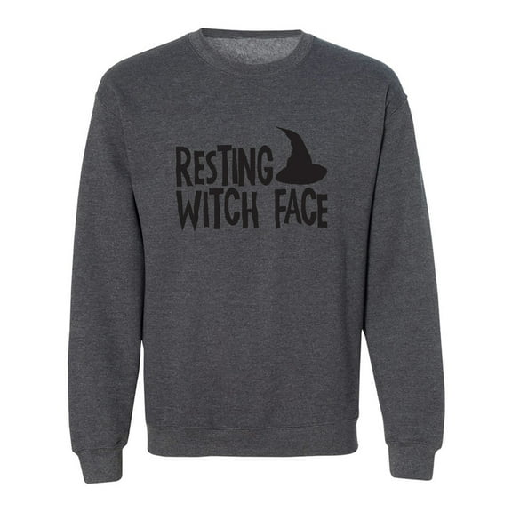 RESTING WITCH FACE (with hat) Crewneck Sweatshirt