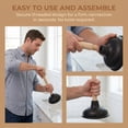 thumbnail image 4 of YEMNPIOS 1 Pc 18 Inch Toilet Plunger Wooden Handle Heavy Duty Rubber Suction Cup for Sink Drain Black, 4 of 6