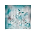 thumbnail image 2 of Teal Butterfly Shower Curtain Butterfly in Spring with Flowers Fabric Shower Curtain Blue Floral Flower Polyester Fabric Bathroom Curtains 12 Hooks Included, 2 of 5