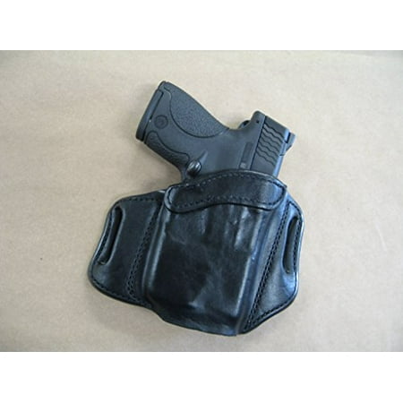 Azula Leather 2 Slot Molded Pancake Belt Holster for S&W Shield with Laser 9mm .40 OWB Black Right
