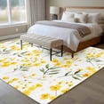 thumbnail image 4 of Yellow Flowers Area Rugs 5x7 ft Watercolor Plant Countryside Washable Rug Non Slip Indoor Carpet Absorbent Floor Mat for Living Room Bedroom Dining Room, 4 of 9