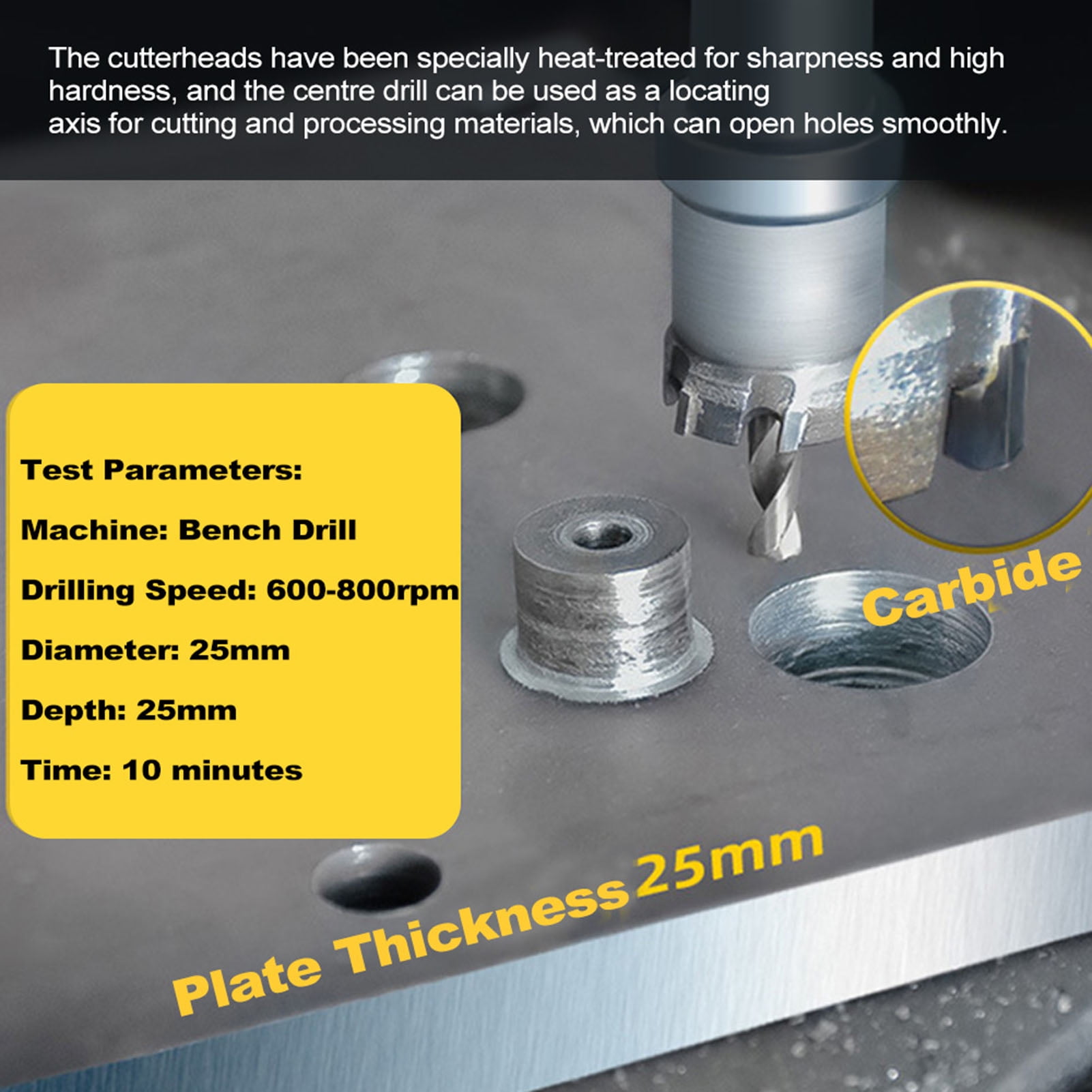 Kit Carbide Hole Saw Kit Tipped Hole Saw Drill Bit 16-50mm Hole Saw Cutter Set For Metal Stainless Steel Iron Copper