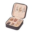 thumbnail image 5 of Organizador de joyas pequeño, caja de exhibición organizadora de joyas para anillos, aretes, collares, regalo negro, negro, 5 of 5