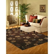 Tossed Blossoms Brown Area Rug