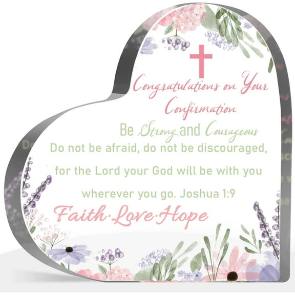 Baptism Gifts for Girls Teen, Christening Confirmation Sign for Women Adults, First Holy Communion Gifts, Birthday Gift Holy Communion Acrylic Decor, Baptism Party Decorations