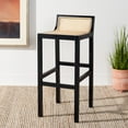 thumbnail image 2 of SAFAVIEH Saito Square Low Back Bar Stool, Black/Natural, 2 of 13