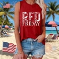 thumbnail image 2 of Wang6 Women's Loose Fit Plus Size Tank Tops Casual Sleeveless Red Friday Letter Printed T Shirts Summer Basic Going out Tops Graphic Tees 0505liRed M, 2 of 4