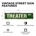thumbnail image 2 of THEATER Vintage Style Rustic Street Sign – (2 Pack) Movie Home Theatre Theaters Actor Retro Decorative Wall Sign for Home, Bar, Garage, or Outdoor Use | 6" X 24" Plastic Road Sign, 2 of 5